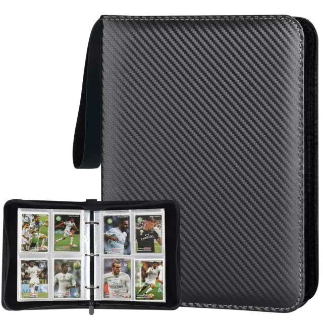 4 Pocket Card Binder Premium Zip Trading Card Binder 400 Double Sided Pocke