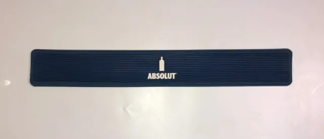 Absolut Vodka Logo Bar Rail Mat Spill Gaurd Blue White Mancave Liquor Barware