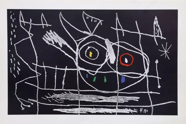 Joan Miro, Pareja D'Oiseaux III De Indelebles Miró, Offset Litografía