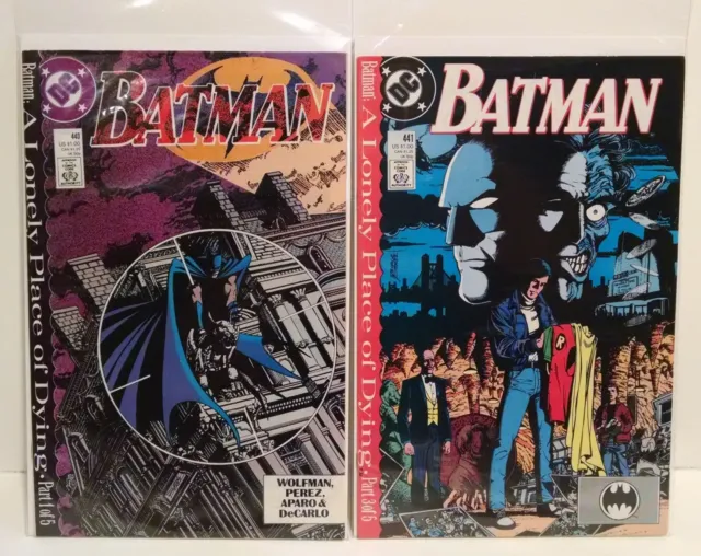 Batman 440 441 A Lonely Place of Dying Comics Lot (2) Part 3 5 -Vintage 1989 DC
