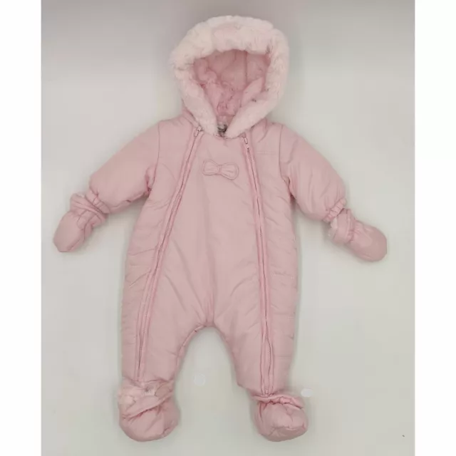 ABSORBA Tutone neonata cappuccio rosa fiocco muffole e scarpette 1 6 12 mesi