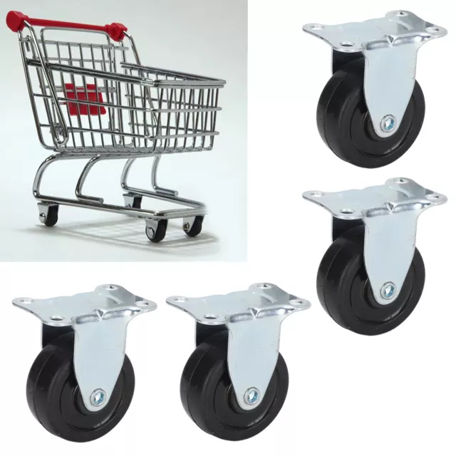 4Pcs Rubber Casters Directional Wheel With Bearing Super Mute For Coffee Tab GFL