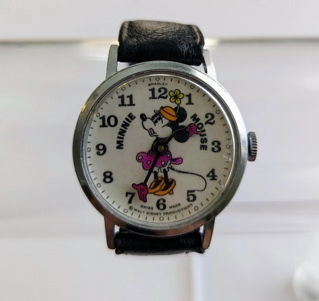 Vintage Womens Swiss 1970'S Walt Disney Minnie Mouse Manual Wind