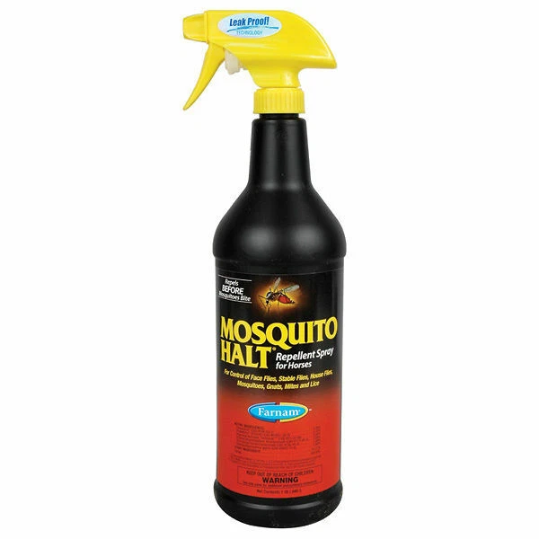 Farnam Mosquito Halt Repellent Spray Flies Horse Equine Foals 32 oz Gnats