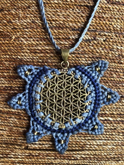 Collier Macramé Arbre De Vie – Apophyllite Naturelle Et Stilbite, Boho, Réglable