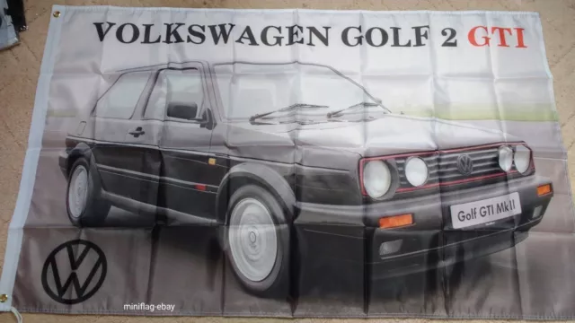 Drapeau Flag bannière VW Golf 2 GTI,  neuf