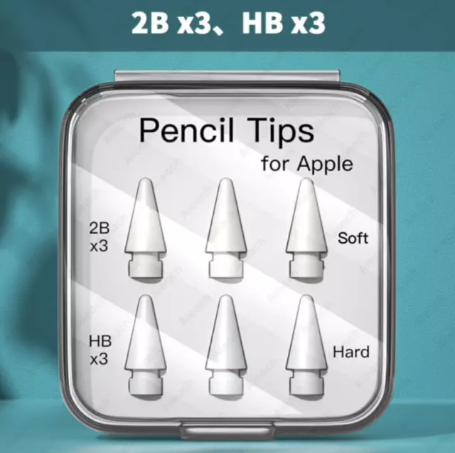 Lot de 6 pointes pour Apple Pencil 1 et 2 génération Stylet double couche