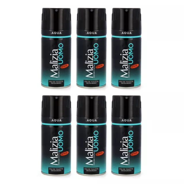 MALIZIA UOMO AQUA deodorant EdT 6x 150ml deo sixpack