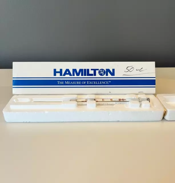 50 µL Microliter Hamilton Syringe Model 705 N, Cemented Needle, 22s gauge, 2 in