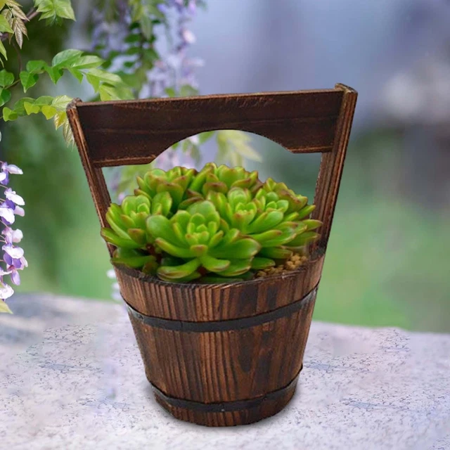 Tonneau en bois jardinières décor à la maison Pot de fleur rond pour la