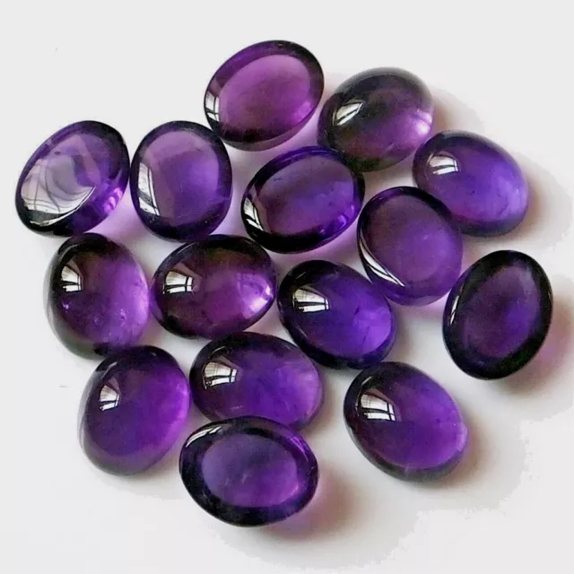 Großhandel Viele 8x6mm Oval Cabochonschliff Natürlich Amethyst Lose Kalibriert