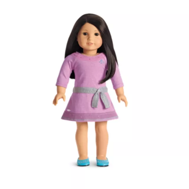 American Girl TRULY ME LILAC DRESS for 18" Doll Shoes Meet Outfit Purple NEW