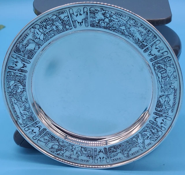 Kerr Sterling Silver Nursery Rhyme Childs Plate