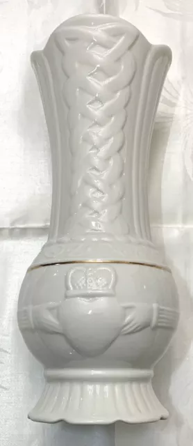 Belleek Claddagh Vase Millennium 2000 LTD Edition  9" Fine Parian China Ireland