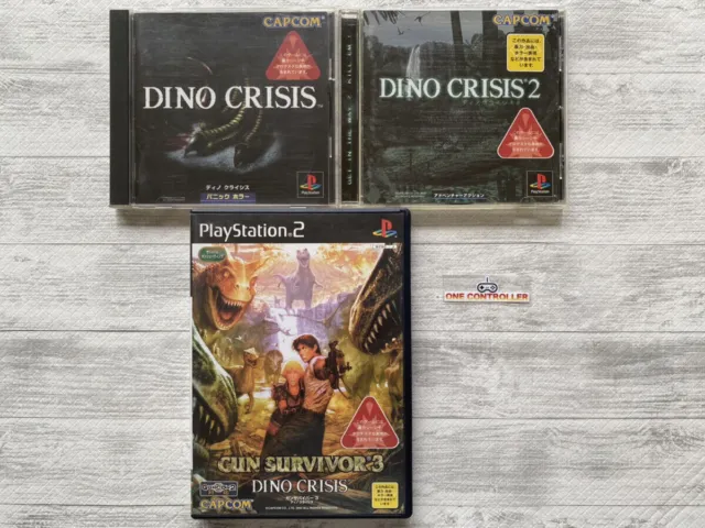 SONY PlayStation PS one & 2 Dino Crisis 1 & 2 & Gun Survivor 3 set from Japan