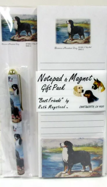 New Bernese Mountain Dog List Pad Note Pad Magnet Pen Stationery Gift Pack BMD-2