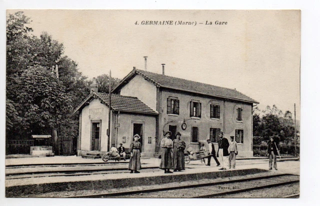 GERMAINE Marne CPA 51 MAGASIN la gare