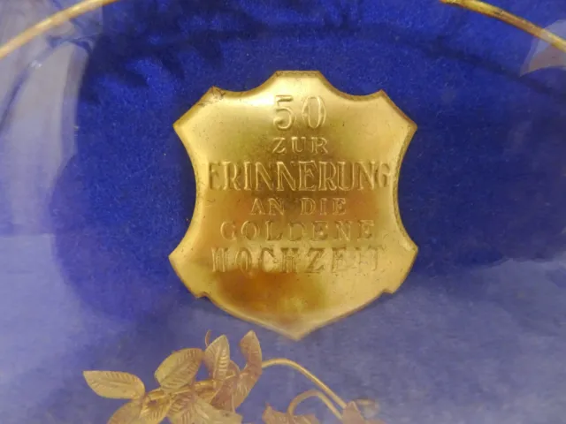 Antikes Set Goldene Hochzeit hinter Glas gerahmt Brautschmuck - Vintage um 1900 3