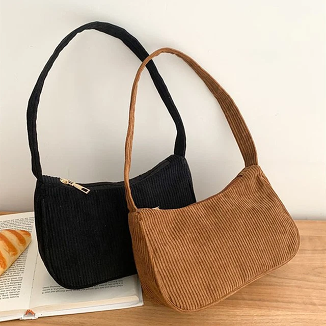 Brand New Women Shoulder Bags Winter Corduroy Underarm Bags Free Shipping