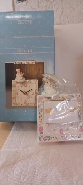 BEATRIX POTTER RABBIT SCHMID CLOCK 1991 Vintage