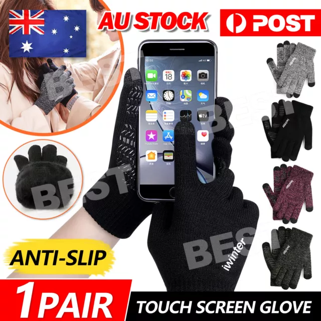 Men Women Fashion Warm Touch Screen Soft Wool Winter Gloves Warmer Mobile Phone