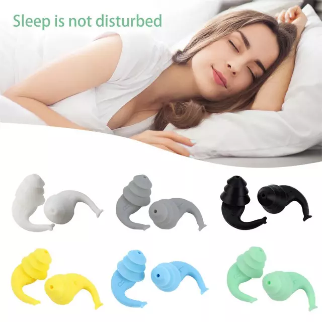 2pcs Waterproof Sleep Ear Plugs Portable Soft Noise Reduction Swimming Earplugs: