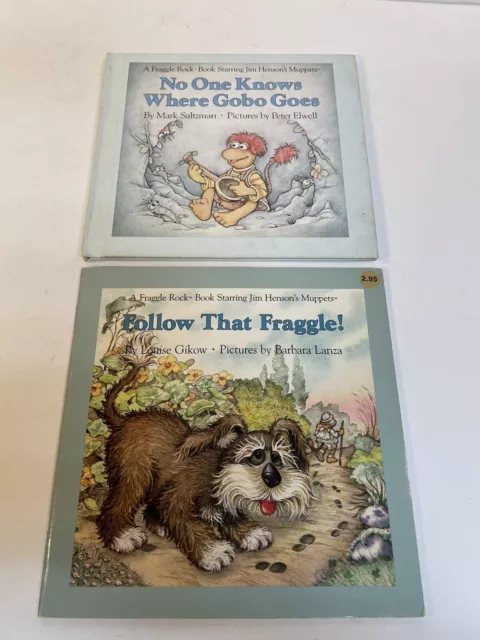 2 Vintage FRAGGLE ROCK Books Starring Jim Henson's Muppets Gobo