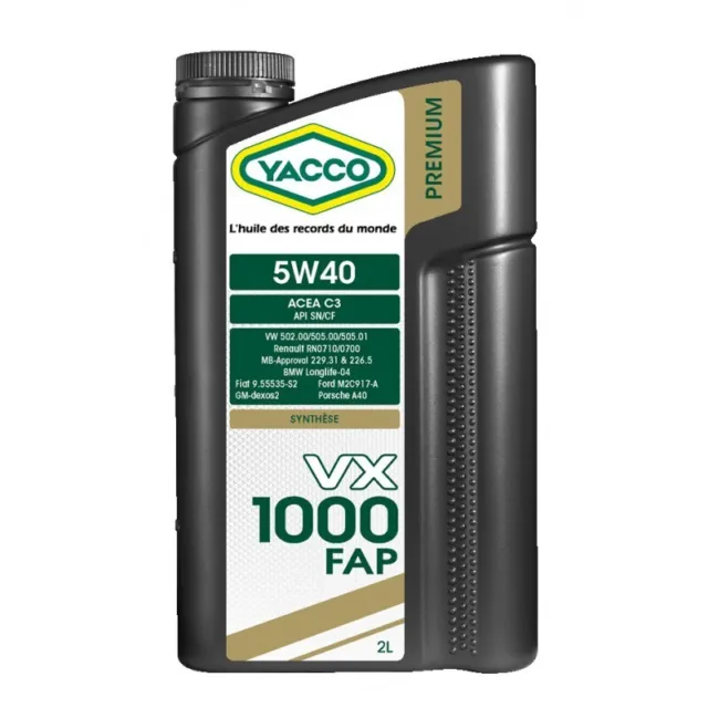 Huile Yacco VX 1000 FAP 5W40 2L