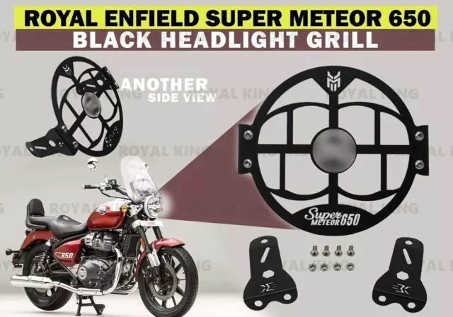 "Griglia faro" nera adatta per Royal Enfield Super Meteor 650