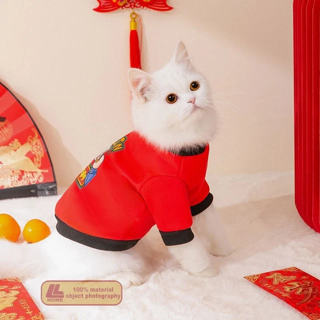 Mascota gato pequeño ropa cálida suave dibujos animados mahjong estampado mascota suéter invierno