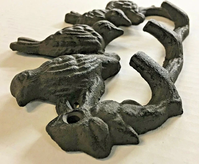 4 Blue Birds on a Branch Towel Hanger Coat Hat Hook Key Rack Rustic Home Décor 7