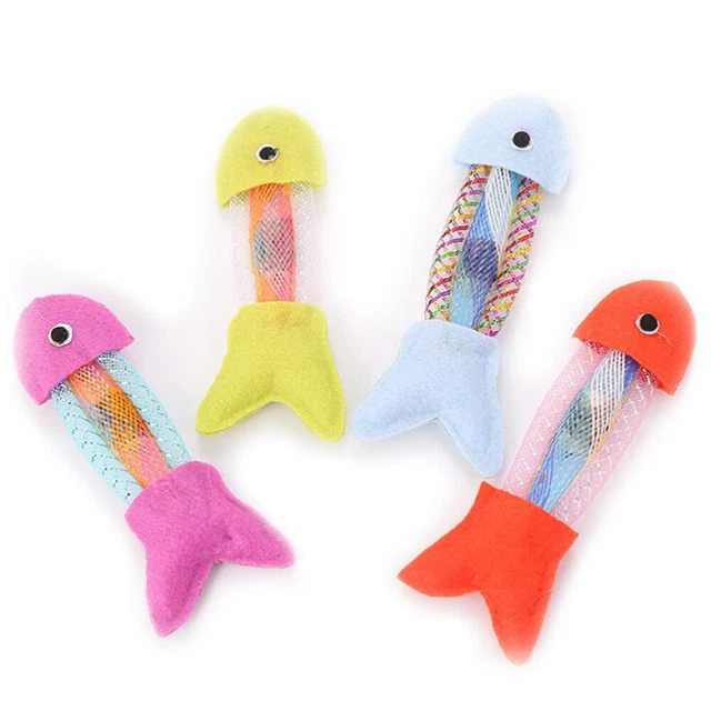 4 Pcs Cat Fish Toys Cat Canvas Fish Toy Mewaii Plush Kitten Teething Toy Organic