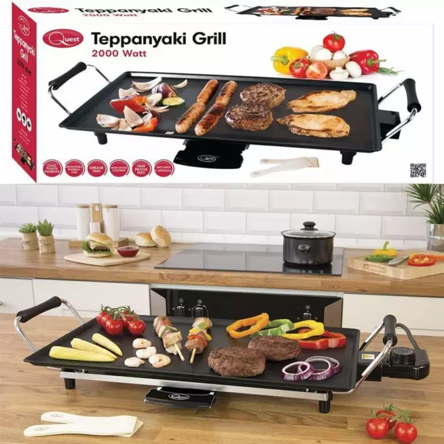 LARGE ELECTRIC TEPPANYAKI Grill Griddle Hot Plate Steak Cooking Stone