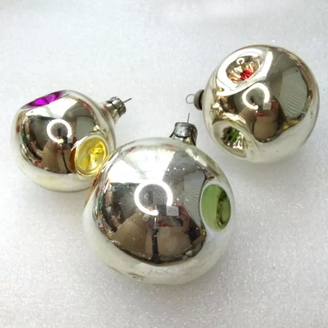 3 adornos navideños de vidrio vintage árbol de navidad bolas de...