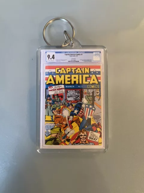 Captain America #1 - CGC Homage- Mini Slab - Key Issue Keychain