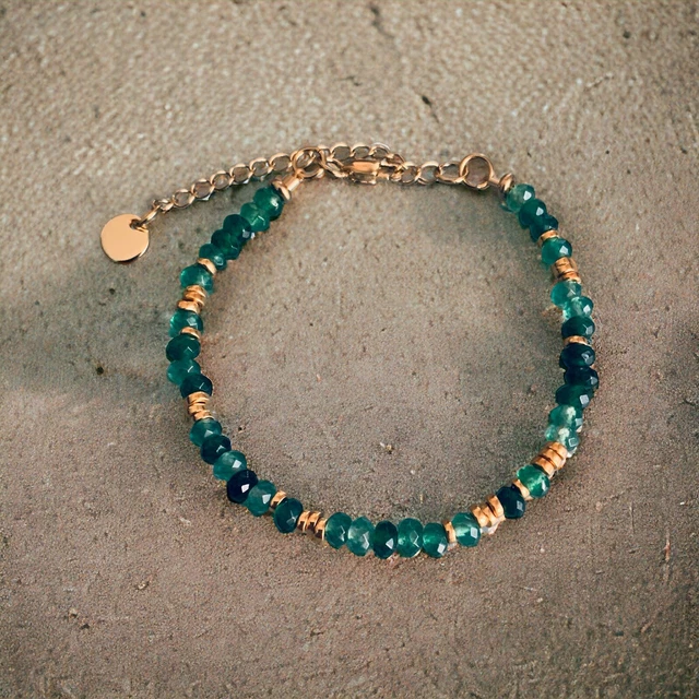 Charme Perle Bracelet Cap-Vert Bon4azuré - Argent - Drapeau Cap-Vert - Cadeau Bijoux Femme