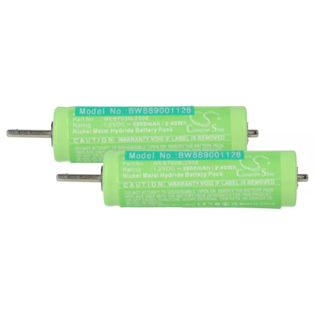 2x Batterie pour Panasonic ER-GC50 ER-GC70 ER-GS60 ER-GB80 ER-GB96 2000mAh 1,2V