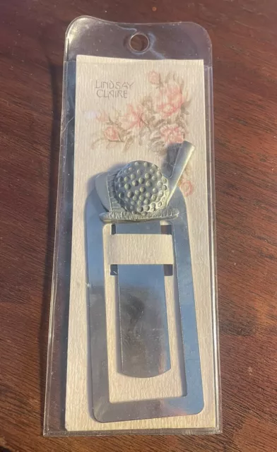 Lindsay Claire Designs Golf Bookmark Pewter Vintage New