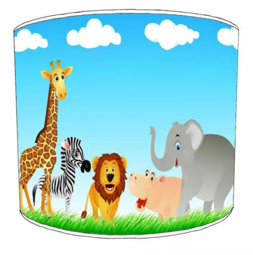 Children`s Jungle Animals Table Lampshades, Ceiling Lights, Bedside Lamp shades