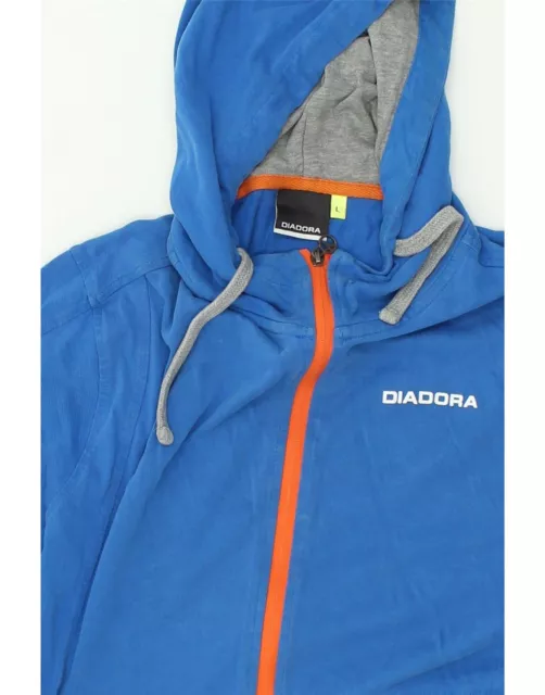 Diadora Herren Hoodie Pullover mit Reißverschluss groß blau Baumwolle AO16 3