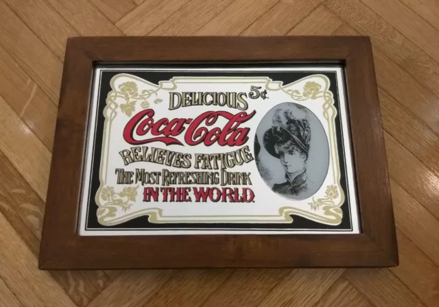 Quadro Quadretto Specchio Mirror-Coca Cola Coke Cocacola-Old Vintage Memorabilia