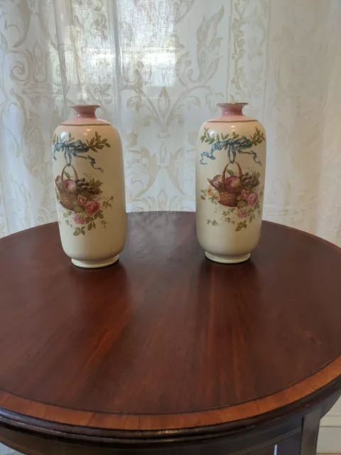 Late Foley Shelley Pair Of Vases 1910-1916