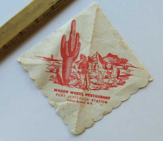 Napkin For Wagon Wheel Restaurant Port Jefferson Long Island