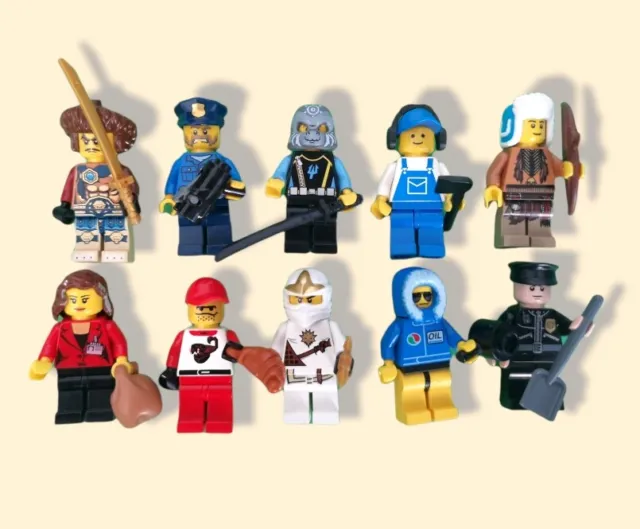 Lego Figuren 10 Stück Set, Kg, Kopfbedeckung + Zubehör, City, Ritter, Ninjago