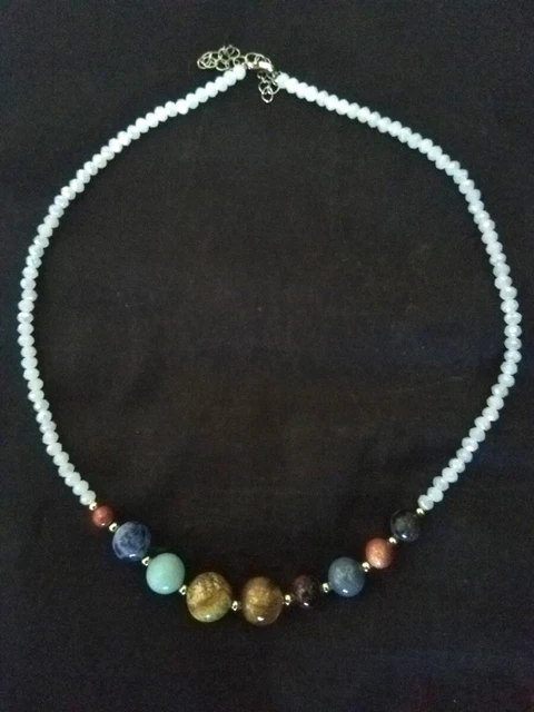 ROCK MINERAL Solar System Gemstones Planet Necklace Jasper Sodalite Rock Crystal