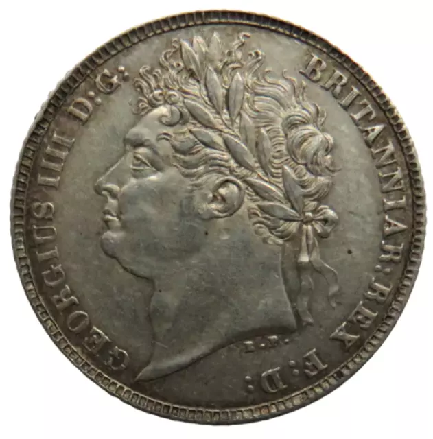 1821 King George IV Silver Sixpence Coin In High Grade