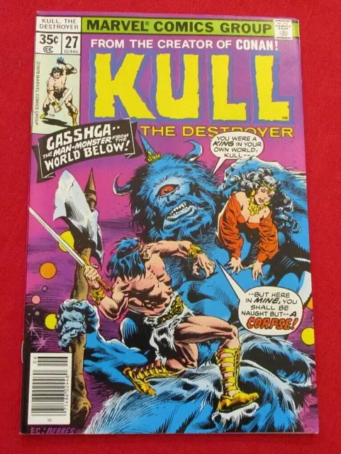 KULL THE CONQUEROR #27 Marvel BRONZE AGE Barbarian VF- 7.5