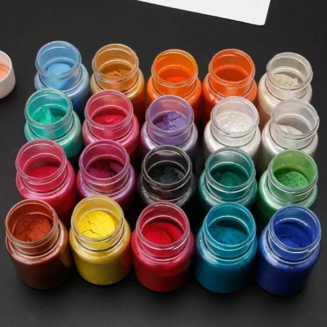 Metallic Pigment | Farbpigmente | Pigmentpulver für Epoxidharz, 25 Farben je 5g.