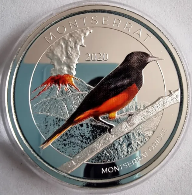 2020 Montserrat Oriole 1 oz Proof colorized 1oz fine silver 999 BE Bullion coin