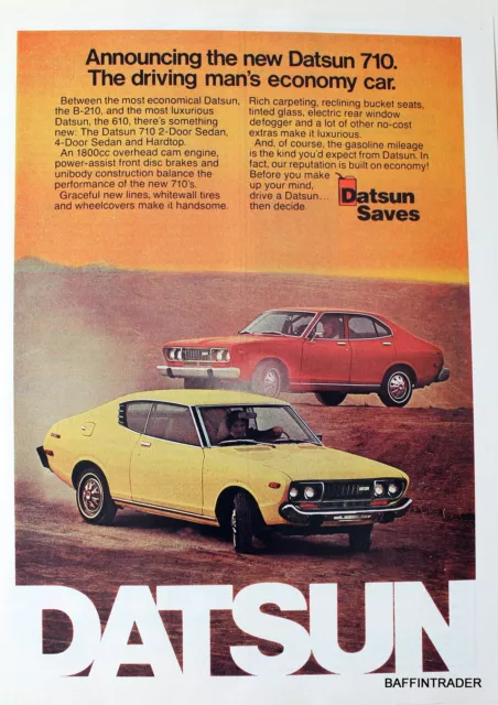 Datsun 710  Car  Magazine 1974 Print Ad  7  x 10